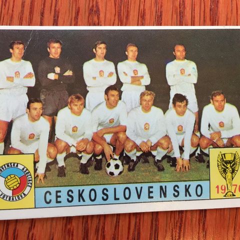 Panini VM 1970 originalt fotballkort Lagbilde Tsjekkoslovakia selges! Sjelden