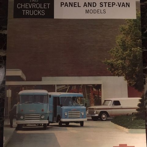 Original brosjyre til Chevrolet Panel og Step Van modellene for 1965 modell