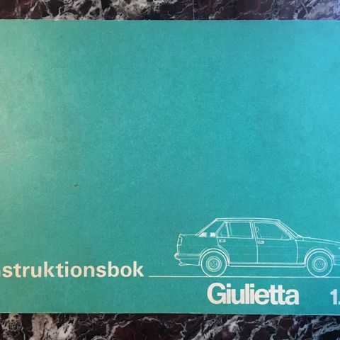 Instruksjonsbok Alfa Romeo Giulietta 1.8  1978 modell