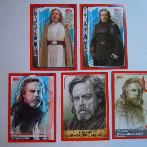 Star Wars Journey To The Last Jedi - Topps 5 samlerkort av Luke Skywalker