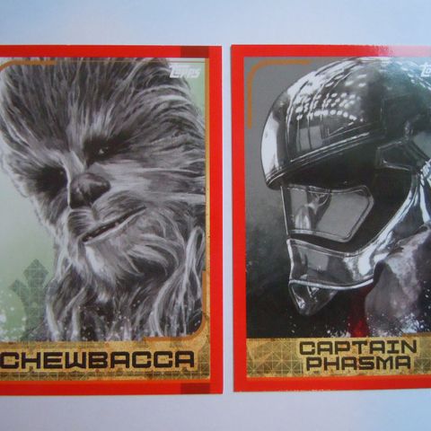 Star Wars Journey To The Last Jedi - Topps samlerkort av Chewbacca & Phasma