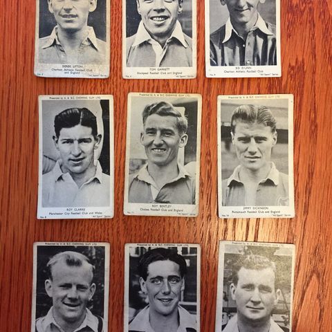 A&BC 1954 sjeldne Engelske fotballkort / all sport 36 stk selges samlet! LOT 1