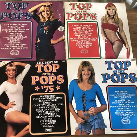 Top OF The Pops - 4 stk Lper Vinyl fra 70 tallet selges samlet.