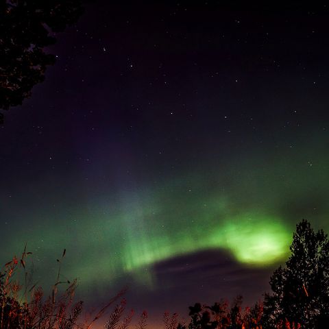 Nordlysbilde fra Bergen på lerret