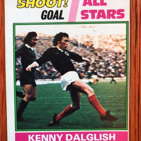 Kenny Dalglish Liverpool FC Engelsk fotballkort Topps 1977 selges!