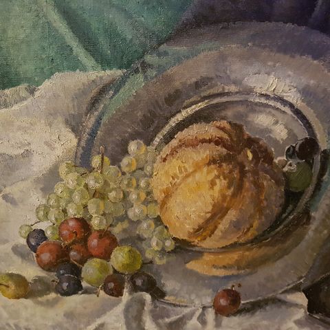 Oljemaleri av O.Teien. "Fruktfatet" malt i 1935