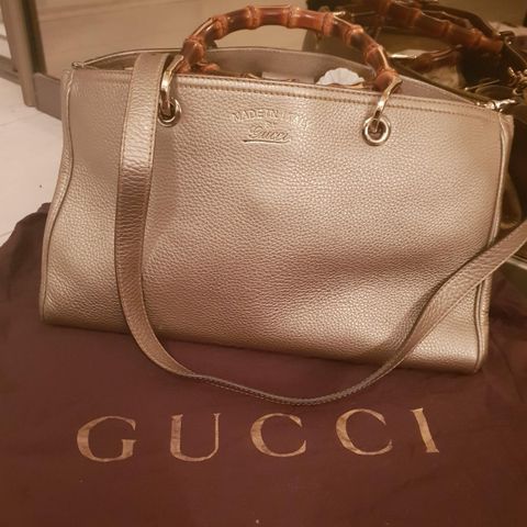 Gucci tote bamboo handle medium bag w dust bag n certificate-Limited collection