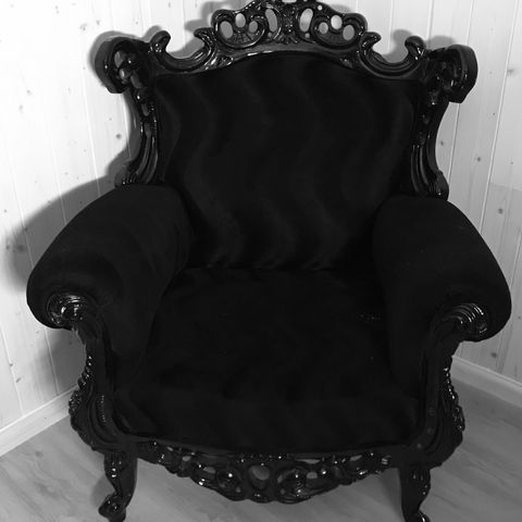 Design svart rokokko stol