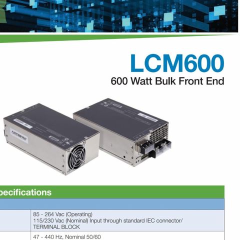 Power supply LCM 600