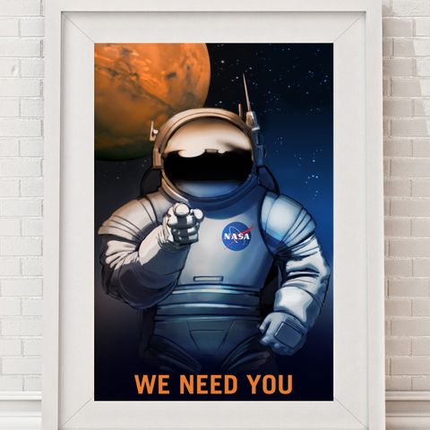 We Need You - Mars - Nasa Retro Plakat