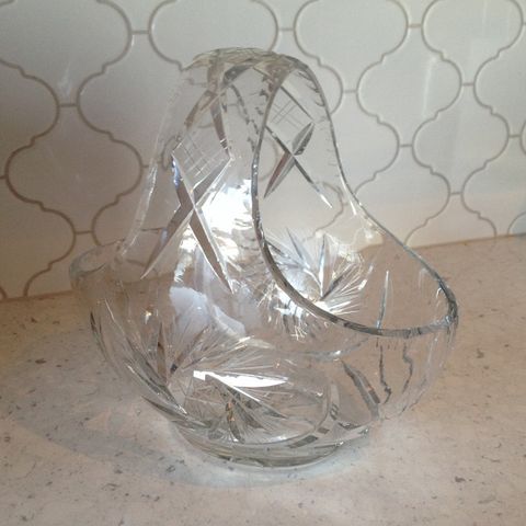 Large Crystal Cut-Glass Basket