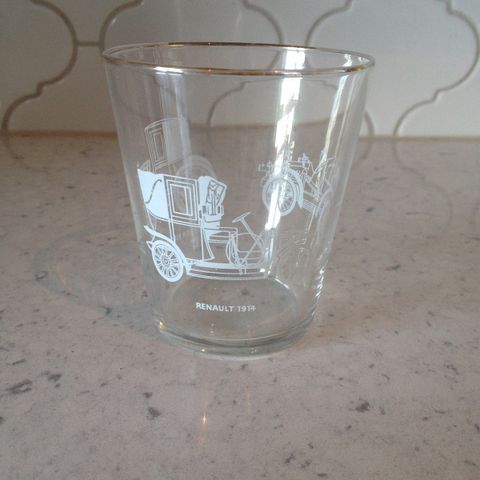 Vintage 1970s Drinking Glass Commemorating Vintage Cars