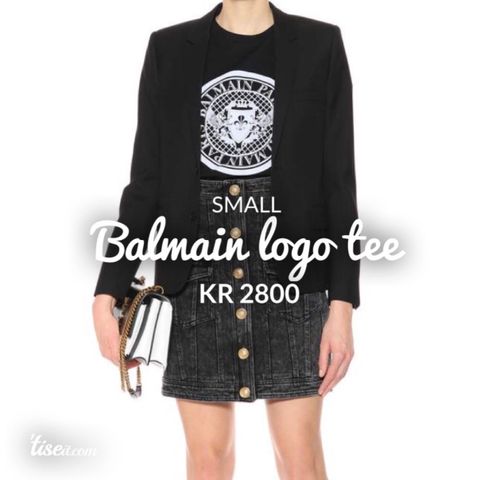 Balmain logo t-skjorte - brukt én gang - selges ikke i Norge -small