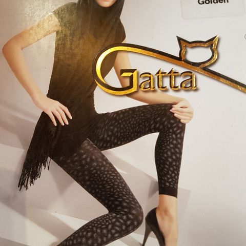 GATTA tykkere leggings med et mønster str M,svart