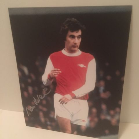 Arsenal - Alan Hudson signert 20x25 cm fotografi med COA