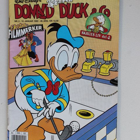 DONALD DUCK 1993 NR 2 MED EKSTRA FILMMERKER SKJØNNHETEN OG UDYRET