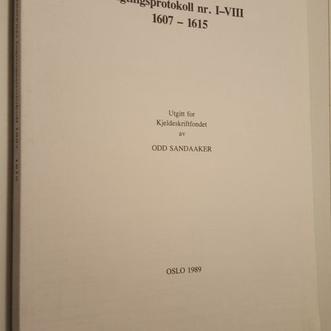 Fredrikstad: Lagtingsprotokoll nr. I-VIII 1607-1615