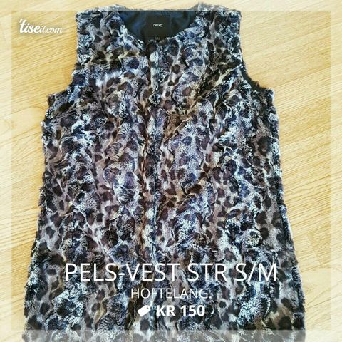 Fluffy "pels" vest str S.