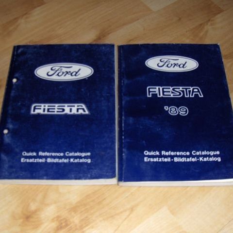Ford Fiesta instruksjonsbøker, brosjyre, delekatalog
