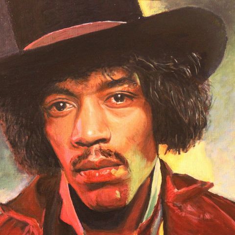 Jimi Hendrix- Oljemaleri på lerret