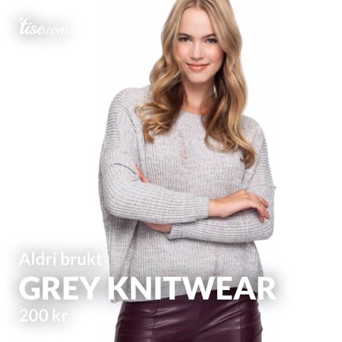 Grey Knit Genser