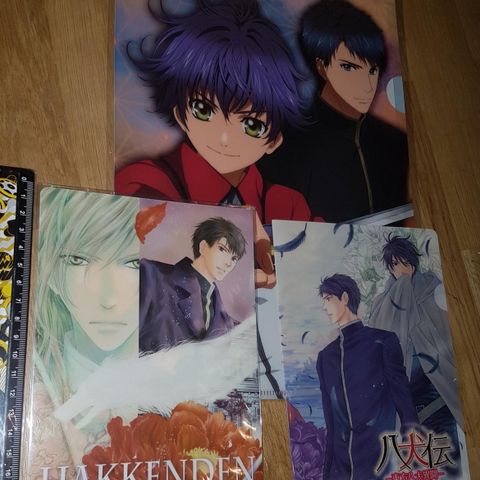 Hakkenden anime plastmapper selges samlet!!