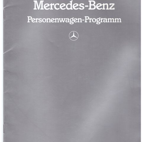 Samlebrosjyre Mercedes personbiler 1983 - Oslo