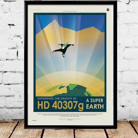 Nasa Vintage Turist Plakat - HD 40307g A Super Earth