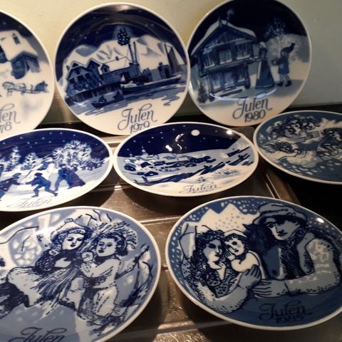 Porsgrunn Juleplatter 1978-1986. JULEASJETTER