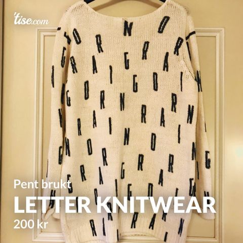 Letter Knit Genser