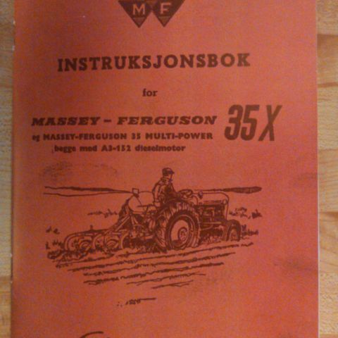 Instruksjonsbok Massey Ferguson 35 / 35X!