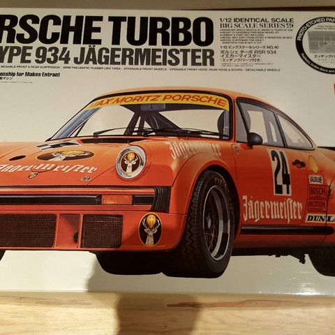 Tamiya 1/12th Scale Porsche Turbo RSR Type 934 Jagermeister Model Kit