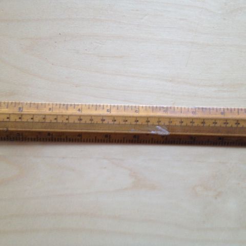 Vintage Imperial Measurement 12 Inch Wooden Scale Ruler