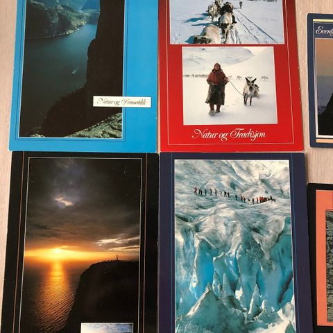 6 vakre postkort fra 1990 av Norge. Nasjonalromantikk