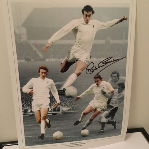 Tottenham Hotspur - flott fotocollage signert Martin Chivers