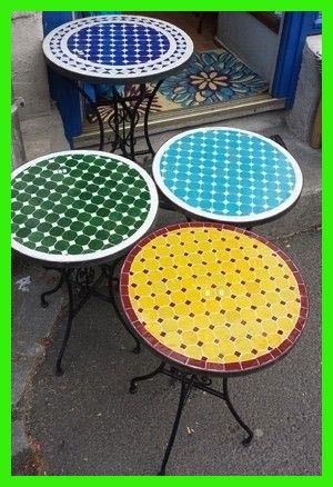 Mosaikk balkongbord, sidebord, kafébord, spisebord