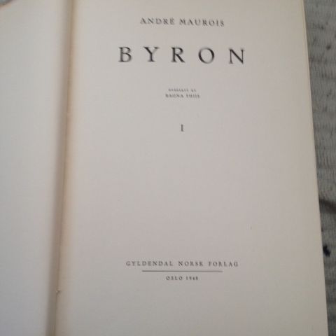 Byron bind 1 og 2 av Andre Maurois til salgs.