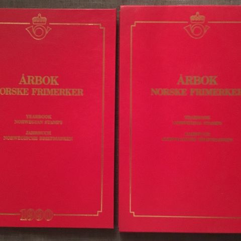 Postens årbøker fra 1990, 1991, 1992, 1993, 1994, 1995, 1996, 1997, 1998 og 1999