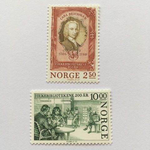 Norge 1985 Folkebibliotek 200 år  NK 982 og 983  Postfrisk