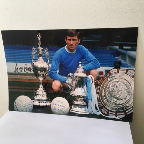 Manchester City - fantastisk flott signert Tony Book A4-fotografi
