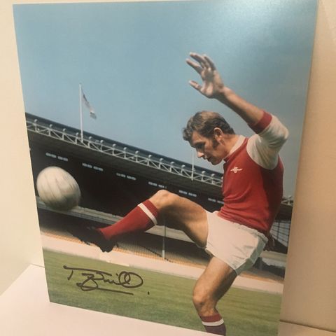 Arsenal - Terry Neill signert A4 fotografi