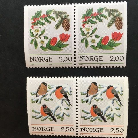 Norge, 1985 Juleposten 1985, NK 986 og NK 987. Postfrisk
