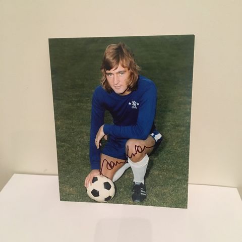 Chelsea FC - Alan Hudson signert 25x20 fotografi med COA