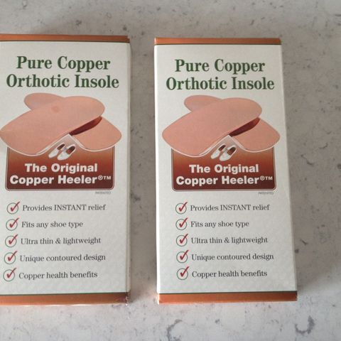 2 Packs Pure Copper Orthotic Insole (Copper Heeler)