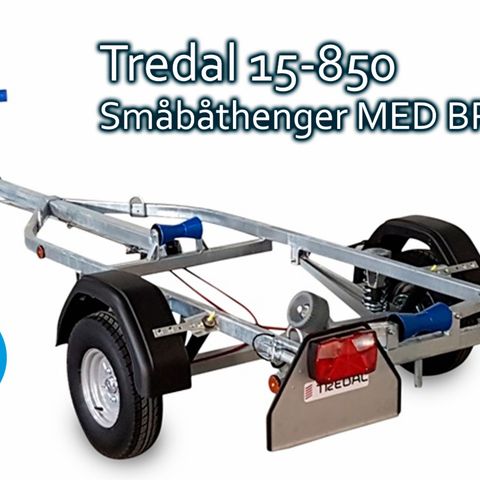 Båthenger Tredal 15-850 med brems. Nytte: 680 kg. T-15-850