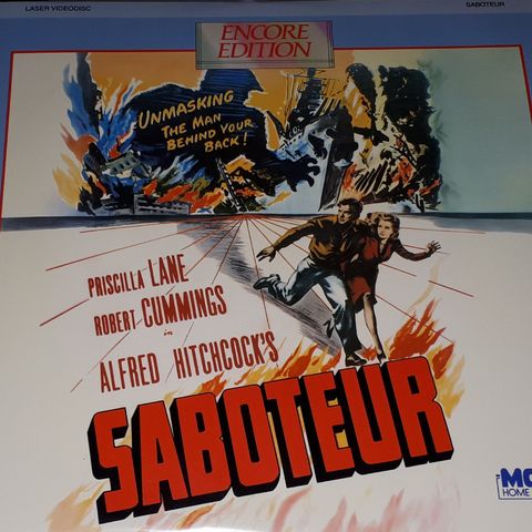 LASERDISC M/ PLASTLOMME.ALFRED HITCHCOCK'S SABOTEUR.