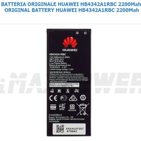 BATTERY HB4342A1RBC HUAWEI ASCEND Y6 Y5 2 Y5 II- HONOR 4A ORIGINALE