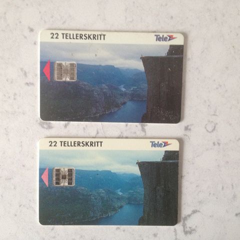 2 Tele Phone Cards - 22 Tellerskritt