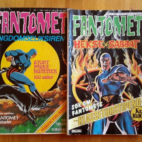 "FANTOMET", seks blader, 1980-talls. 90 kr. samlet.