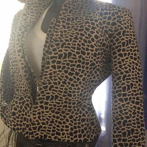 Leopard Jakke med vest - fra Meex - str 38 - M...som ny